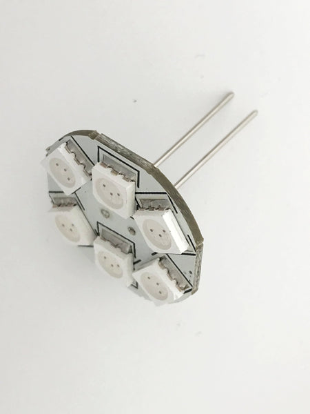 G4 6 SMD 5050 LED Planar Disc Lamp: Back Pin, Ice Blue