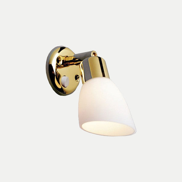 Bunk Side LED Reading Light: Opal Lacquered Brass