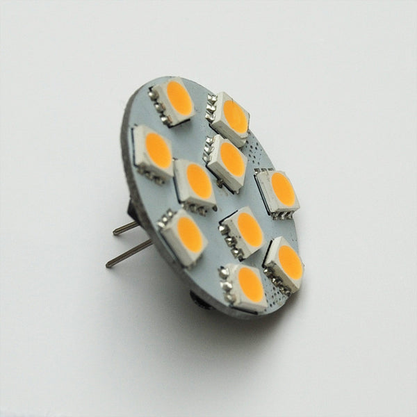 G4 10 SMD 5050 LED Planar Disc Lamp: 12V