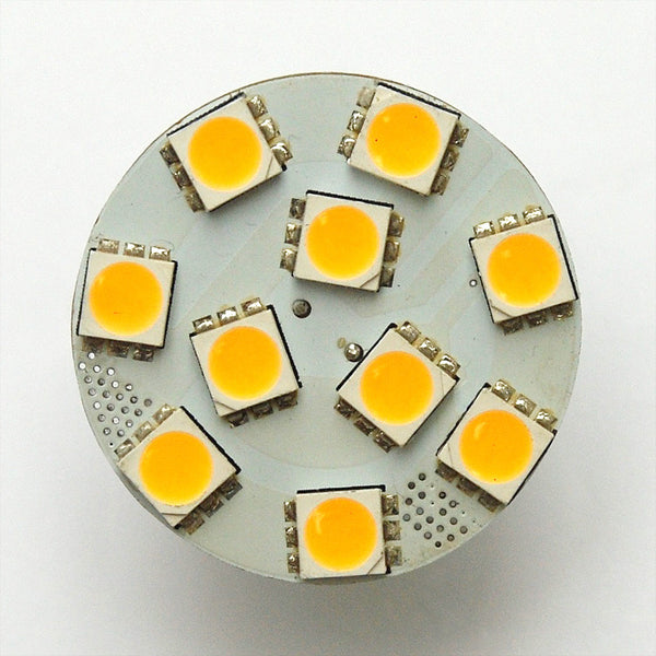 G4 10 SMD 5050 LED Planar Disc Lamp: Back Pin, Protected