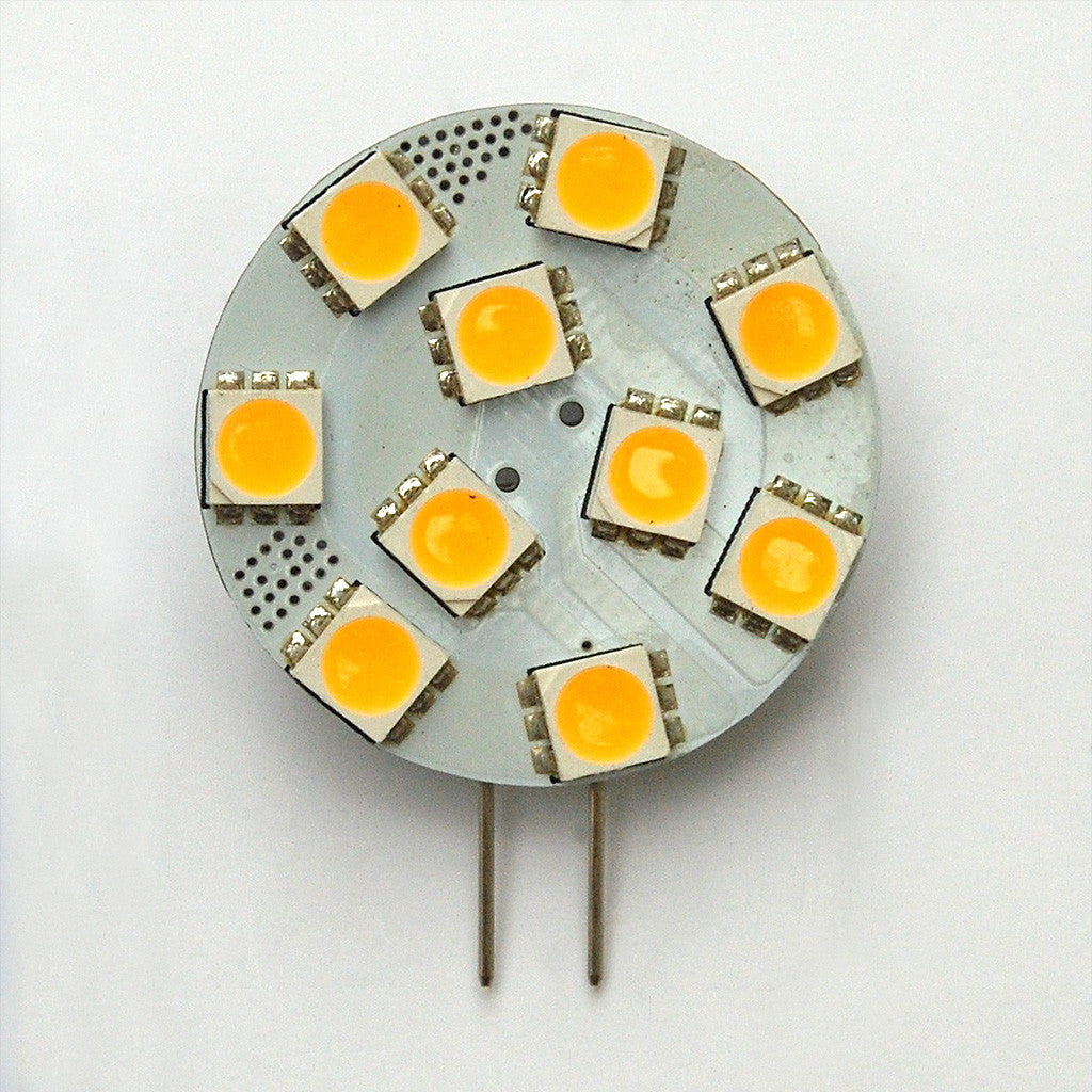 G4 10 SMD 5050 LED Planar Disc Lamp: Side Pin