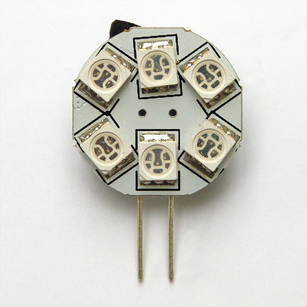 G4 6 SMD 5050 LED Planar Disc Lamp: Side Pin, Ice Blue