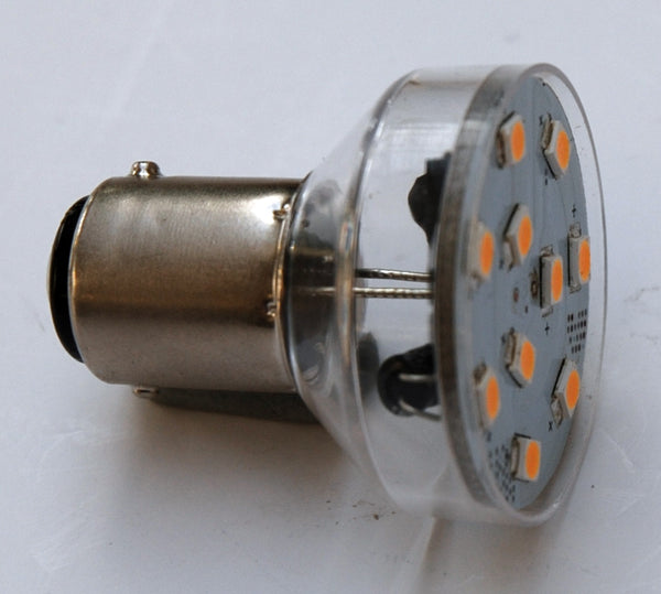 BA15D 10SMD 2835 High Output LED Lamp: Short Neck