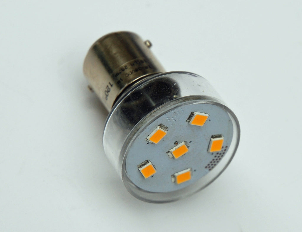 BA15D 6 SMD 2835 High Output LED Lamp: Short Neck