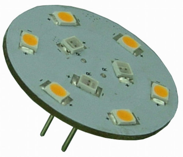 G4 9 SMD 2835 LED Planar Disc Lamp: Long Back Pin, Red / Warm White