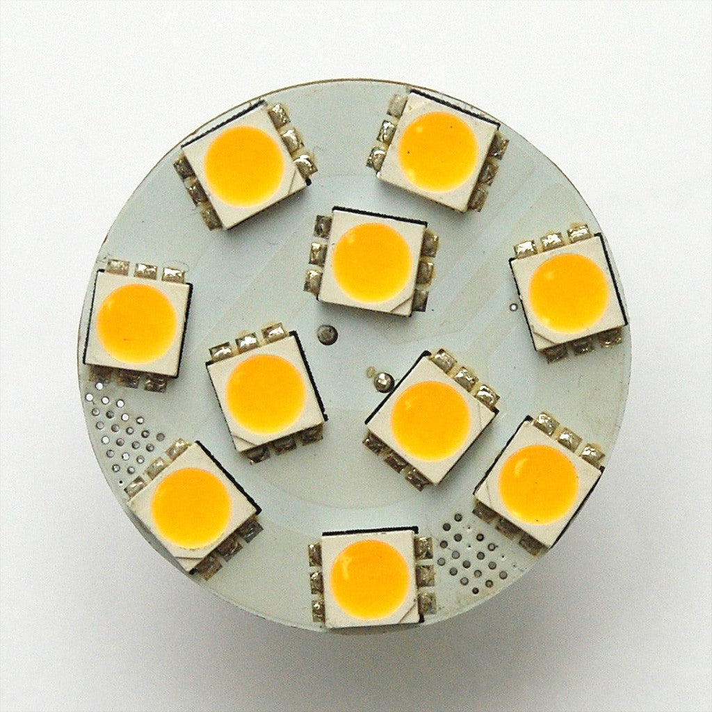 G4 10 SMD 5050 LED Planar Disc Lamp: Back Pin, Protected