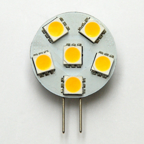 G4 6 SMD 5050 LED Planar Disc Lamp: Side Pin, Protected