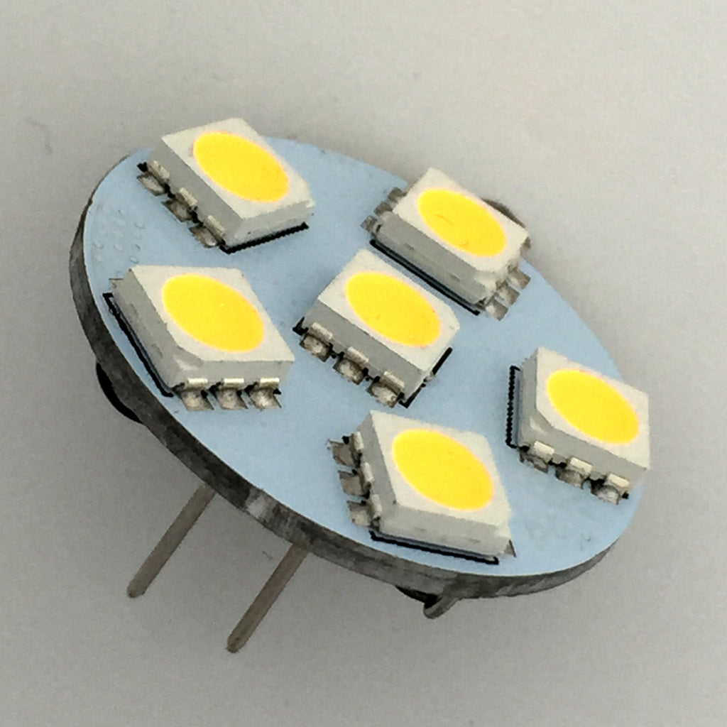 G4 6 SMD 5050 LED Planar Disc Lamp: Back Pin