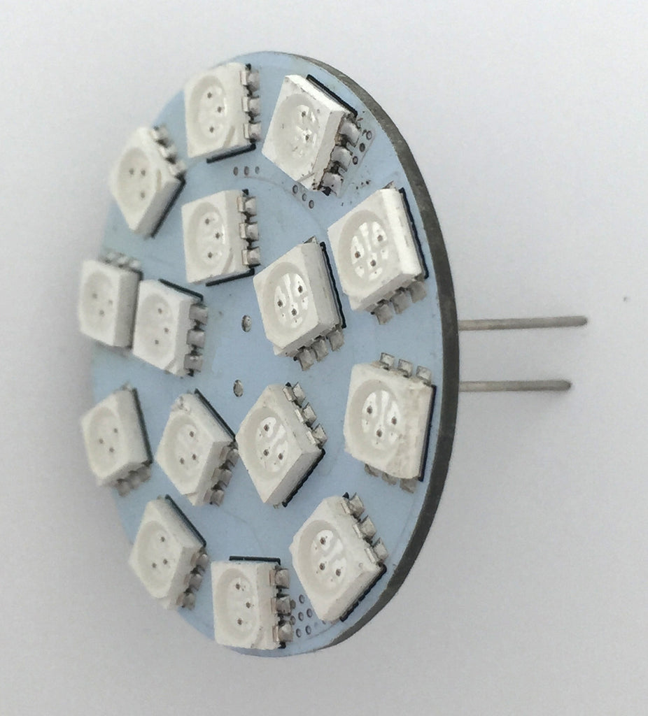 G4 15 SMD 5050 Planar Disc Lamp: Long Back Pin, Amber